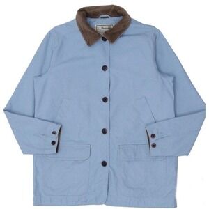 L.L. Bean Light Blue Utility Jacket with Brown Collar